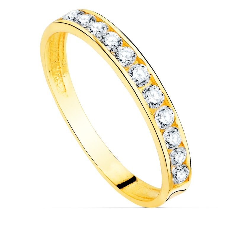Anillo Atemporal de Sala joiers en oro amarillo y circonitas