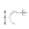 18k aros oro blanco abiertos con 28 diamantes. 13 mm - 0.224 qts presion