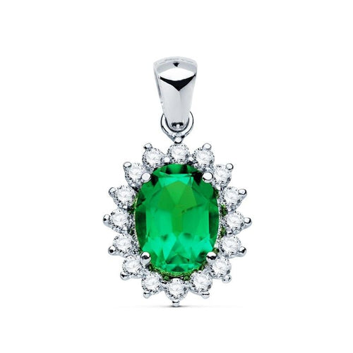 18k colgante oro blanco esmeralda 1.74 qts. diamantes si-h 0.52 qte