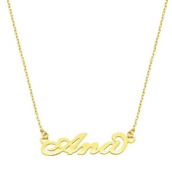 18k gargantilla nombre de 3 letras con cadena de 45cm