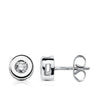 18k pendientes oro blanco diamantes 6.5 mm 0.220 qts. h-si cierre presion