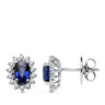 18k pendientes oro blanco zafiro 1.24 qt. diamantes 0.28 qts. si-h cierre presion