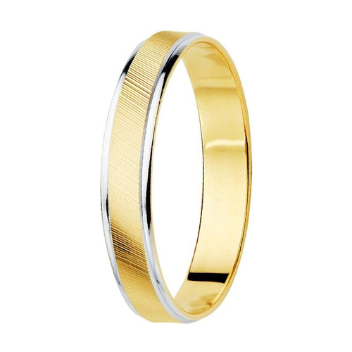 21000200 Alianza oro 18 Quilates bicolor biselada
