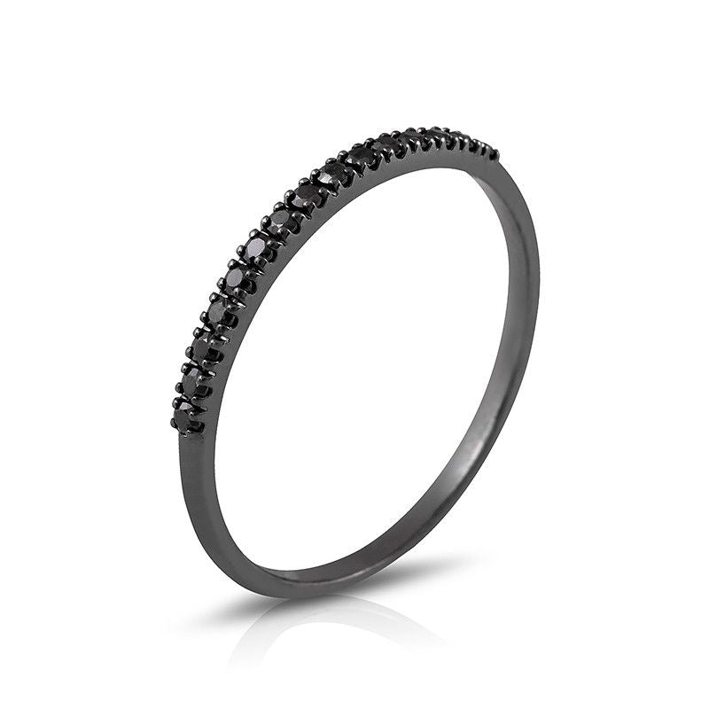 25051109200 Anillo fino en oro negro 18 Quilates y diamante negro
