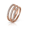 25061109100 Anillo oro rosa tres tiras brillante