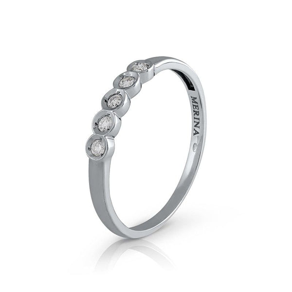 25421109100. Anillo oro blanco 18 Quilates y diamantes en bisel redondo.