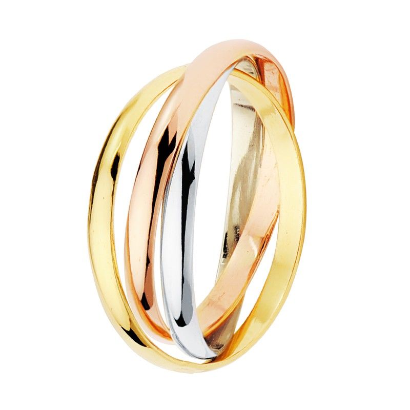 30000050 ALIANZA TRES AROS ORO TRICOLOR MEDIA CAÑA DE 2 MM.