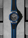 Maurice Lacroix AIKONIC  ai1000-ss001-330-2 Bisel Negro Manecillas Azul Claro Correa Azul