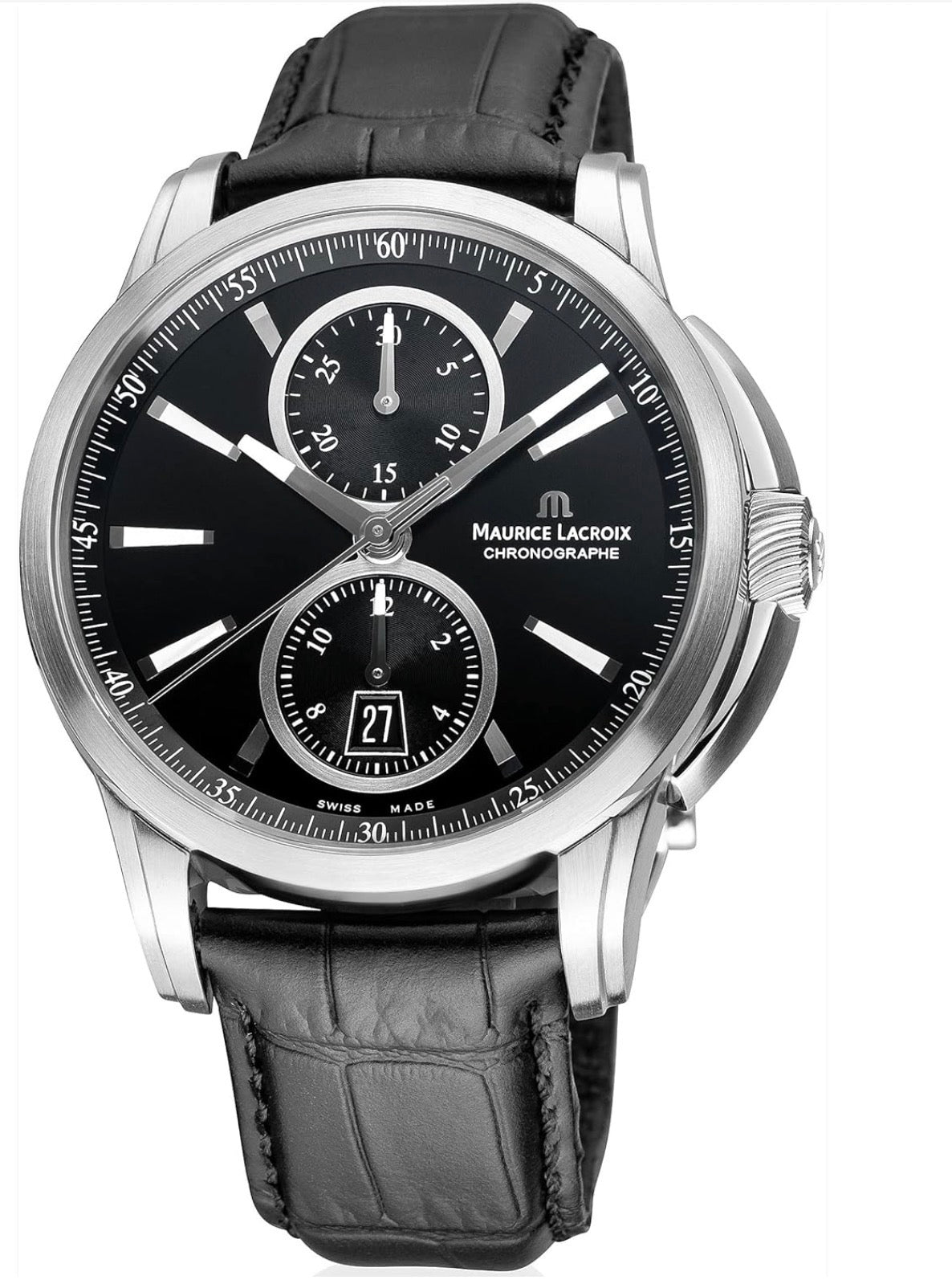 MAURICE LACROIX Pontos Automatic Negro /  pt6159-ss001-33e Piel Negra 39mm
