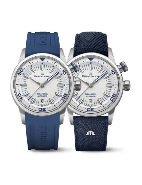MAURICE LACROIX Pontos S Diver Blanco /   pt6248-ss00l-130-4  Caucho Azul + Set