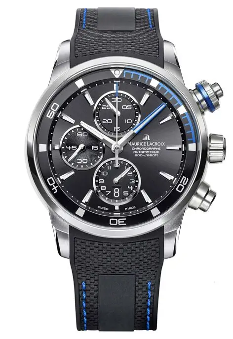 MAURICE LACROIX Pontos Chronograph Blanco  pt6008-ss001-130-1   Piel Azul