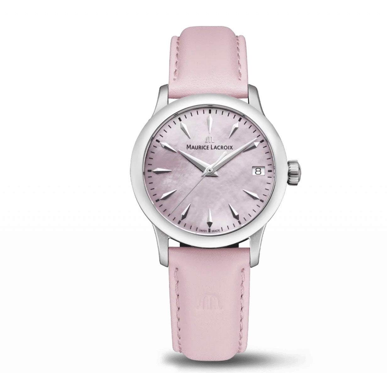 MAURICE LACROIX 1975 Quartz 33mm  fa1004-ss002-160-1  Nacar Rosa Diamantes Piel Rosa