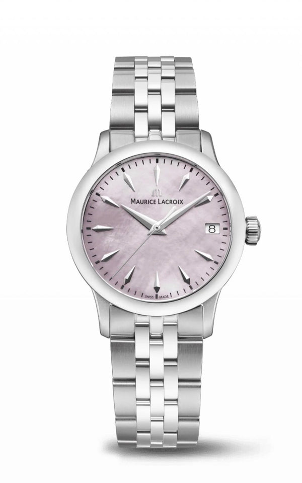 MAURICE LACROIX 1975 Quartz 33mm  fa1004-ss002-110-2  Plateado Diamantes Piel Rosa