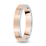 Alianza de boda plana con ranura en oro bicolor mate A18630P35