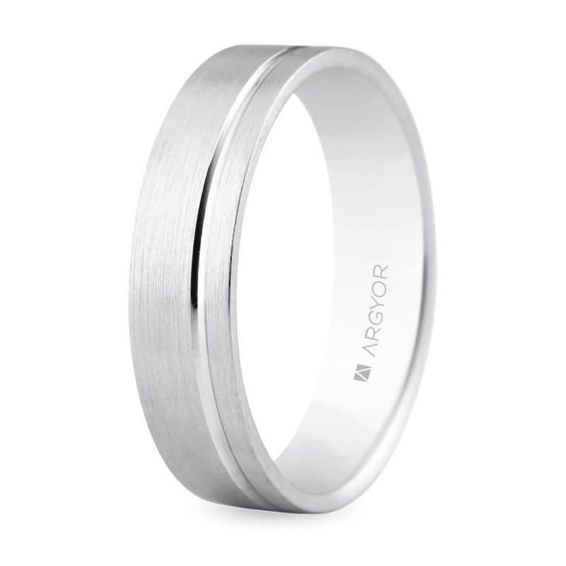 Alianza oro blanco plana 5mm confort (5B50316)