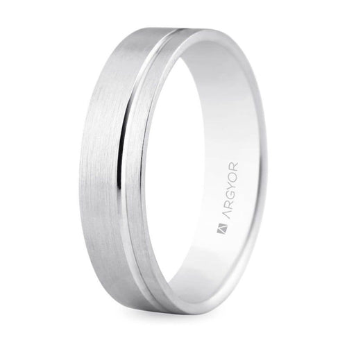 Alianza oro blanco plana 5mm confort (5B50316)