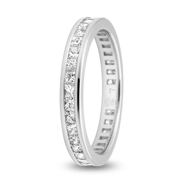 Anillo eternity de oro blanco con diamantes princesa (TC3954.21)