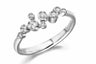 Anillo oro blanco 18kts y 9 diamantes engastados