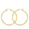 Pendientes tipo aros Oro Amarillo Lisos Redondos Rombo 33 X 1,50 Mm