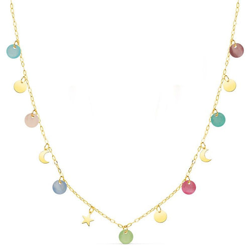 Colgante 22093 oro amarillo y piedras color