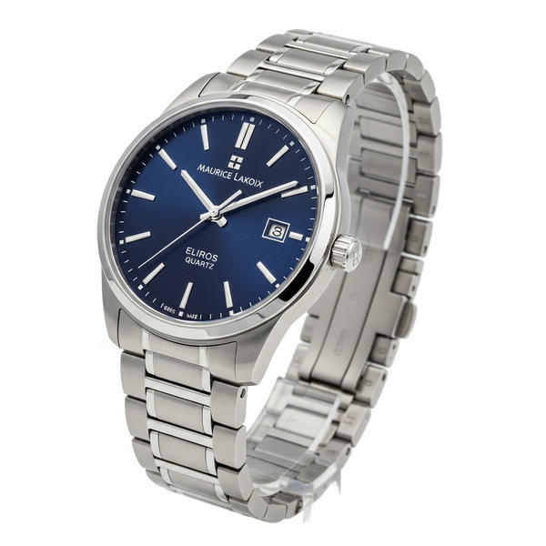 Maurice Lacroix 1975 Quartz 39mm Azul Brazalete 756009-SS002-430-1