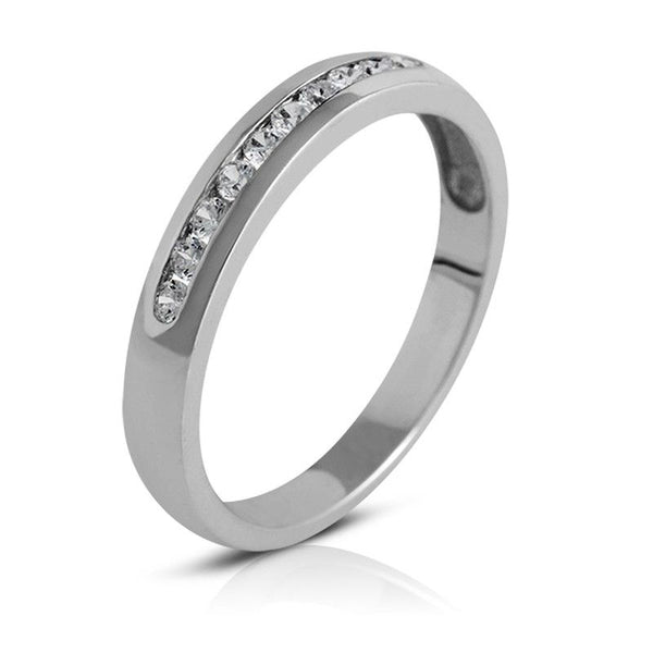 Media alianza en oro blanco 18 y diamantes.25221109100