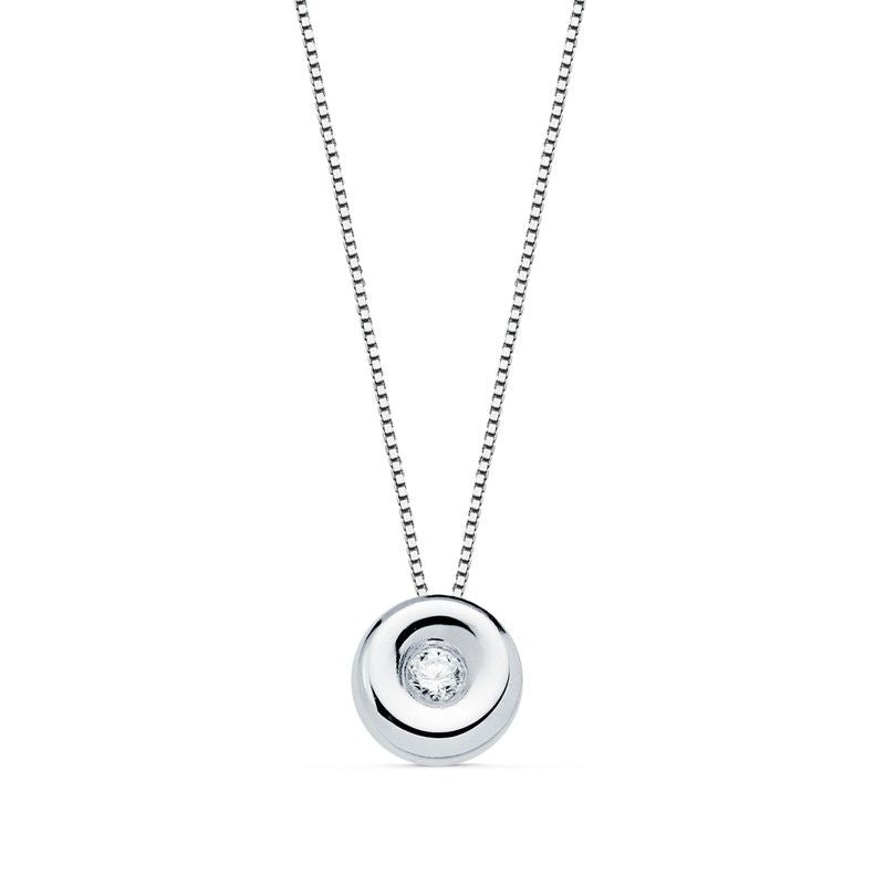 p1901-ob150 gargantilla oro blanco chatón diamante