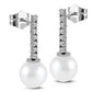 Pendiente perla oro blanco 18 quilates y brillantes 26341151110