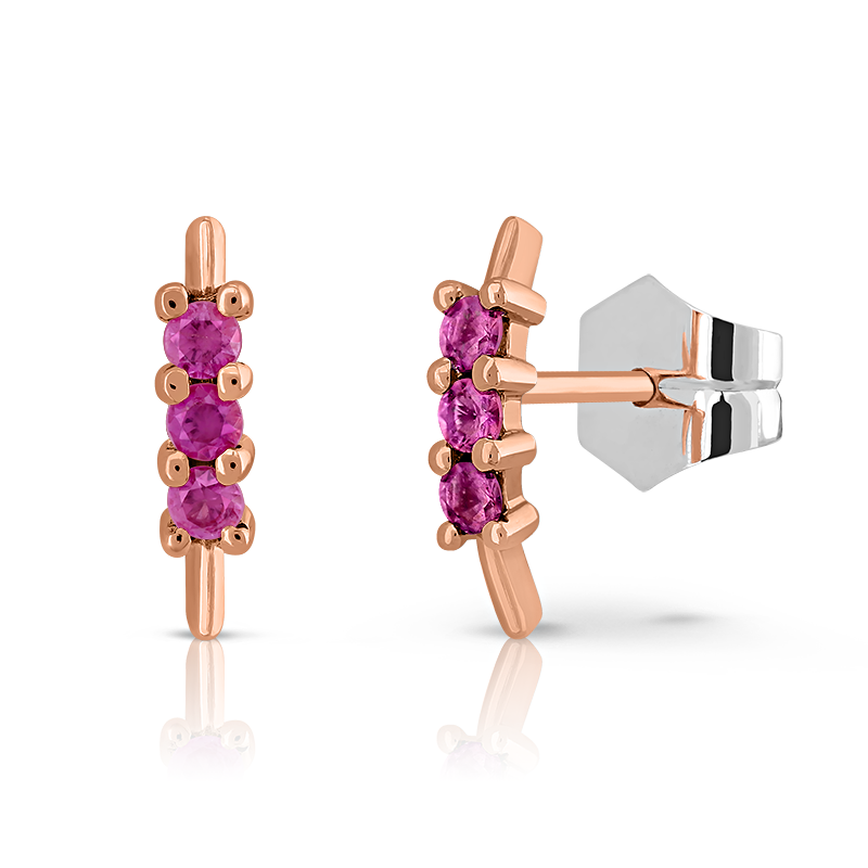 PENDIENTES DE ORO ROSA ARCO DE RATNARAJ