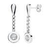 18k pendientes oro blanco circonitas 25x7 mm