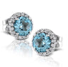 Pendientes oro blanco 18 quilates, diamantes y topacio azul. 28081101101