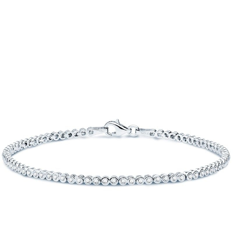 Pulsera Oro Blanco Circonitas 19 Cm