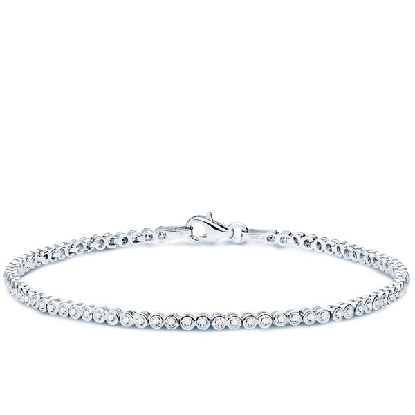 Pulsera Oro Blanco Circonitas 19 Cm