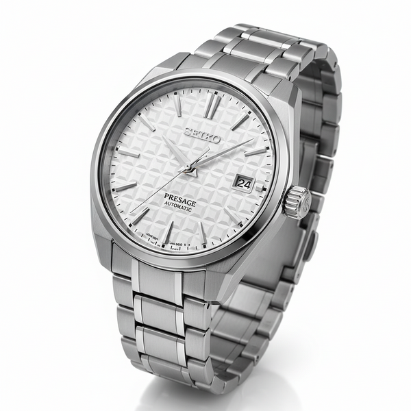 Seiko Presage Sharp Edged Geométrico Plateado  SRPF72K8